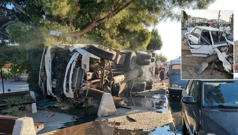 Freni Patlayan Kamyon Trafik Işığında Büyük Bir Kaza Yarattı
