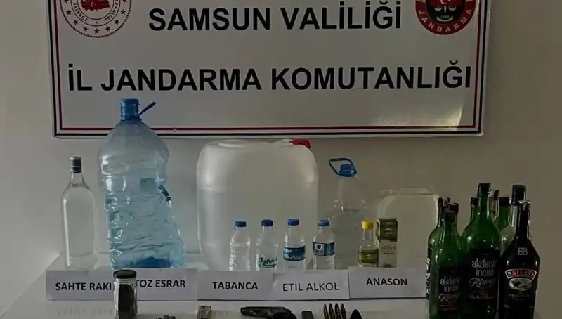 Samsun'da Sahte İçki Operasyonu: Litrelerce İçki Ele Geçirildi