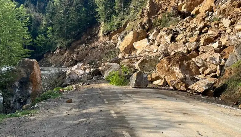Giresun'da Heyelan Nedeniyla Yol Ulaşıma Kapandı: Vatandaşlar Zor Durumda